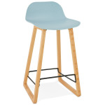 paris prix Tabouret de Bar Design "Toki" 87cm Bleu & Naturel