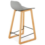 Paris Prix Tabouret De Bar Design "Toki" 87cm Gris & Naturel
