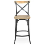 Paris Prix Tabouret De Bar Effet Vieilli "Carey" 100cm Naturel & Noir