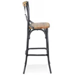Paris Prix Tabouret De Bar Effet Vieilli "Carey" 100cm Naturel & Noir