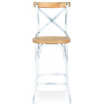 Paris Prix Tabouret De Bar Effet Vieilli "Carey" 100cm Naturel & Blanc
