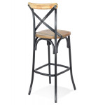 Paris Prix Tabouret De Bar Effet Vieilli "Carey" 110cm Naturel & Noir
