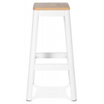 Paris Prix Tabouret De Bar En Bois "Hubert" 75cm Blanc