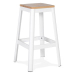 paris prix Tabouret de Bar en Bois "Hubert" 75cm Blanc