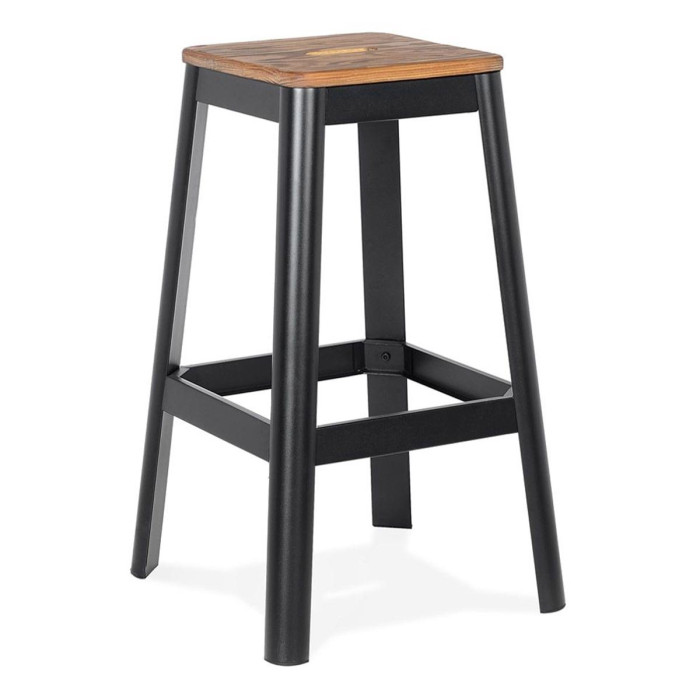 Paris Prix Tabouret De Bar En Bois "Hubert" 75cm Noir