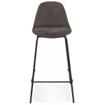 Paris Prix Tabouret De Bar En Microfibre "Kermit" 89cm Gris Foncé