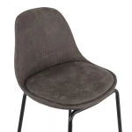 Paris Prix Tabouret De Bar En Microfibre "Kermit" 89cm Gris Foncé