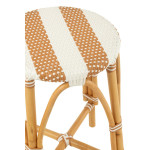 Paris Prix Tabouret De Bar En Rotin "Danial" 65cm Blanc & Naturel