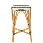 Paris Prix Tabouret De Bar En Rotin "Danial" 65cm Noir & Naturel