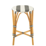Paris Prix Tabouret De Bar En Rotin "Danial" 65cm Noir & Naturel