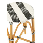Paris Prix Tabouret De Bar En Rotin "Danial" 65cm Noir & Naturel