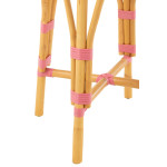 Paris Prix Tabouret De Bar En Rotin "Danial" 65cm Rose & Naturel