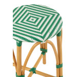 Paris Prix Tabouret De Bar En Rotin "Danial" 65cm Vert Foncé & Naturel