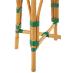 Paris Prix Tabouret De Bar En Rotin "Danial" 65cm Vert Foncé & Naturel