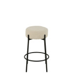 Paris Prix Tabouret De Bar En Tissu Bouclé "Aldo" 67cm Blanc