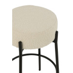 Paris Prix Tabouret De Bar En Tissu Bouclé "Aldo" 67cm Blanc