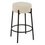paris prix Tabouret de Bar en Tissu Bouclé "Aldo" 67cm Blanc