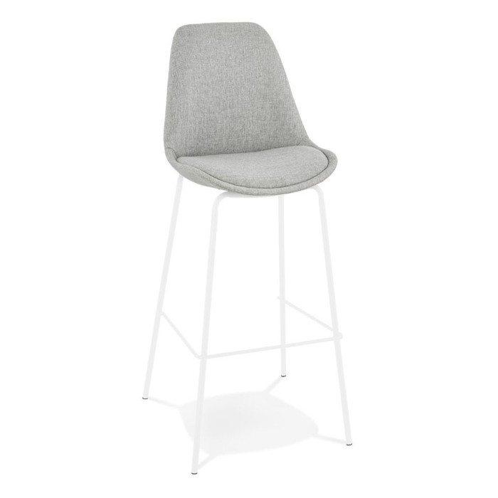 Paris Prix Tabouret De Bar En Tissu "Christopher" 115cm Gris & Blanc
