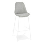paris prix Tabouret de Bar en Tissu "Christopher" 115cm Gris & Blanc