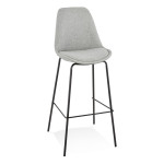 paris prix Tabouret de Bar en Tissu "Christopher" 115cm Gris & Noir