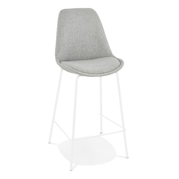 Paris Prix Tabouret De Bar En Tissu "Erich" 105cm Gris & Blanc