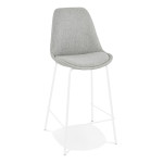 paris prix Tabouret de Bar en Tissu "Erich" 105cm Gris & Blanc
