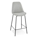 paris prix Tabouret de Bar en Tissu "Erich" 105cm Gris & Noir
