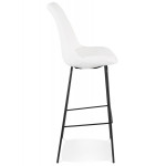 Paris Prix Tabouret De Bar En Tissu "Jeffry" 115cm Blanc & Noir