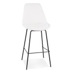 paris prix Tabouret de Bar en Tissu "Jeffry" 115cm Blanc & Noir