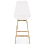Paris Prix Tabouret De Bar En Tissu "Lenard" 102cm Blanc & Naturel