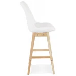 Paris Prix Tabouret De Bar En Tissu "Lenard" 102cm Blanc & Naturel