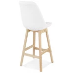 Paris Prix Tabouret De Bar En Tissu "Lenard" 102cm Blanc & Naturel