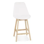 paris prix Tabouret de Bar en Tissu "Lenard" 102cm Blanc & Naturel