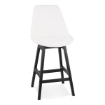 paris prix Tabouret de Bar en Tissu "Lenard" 102cm Blanc & Noir