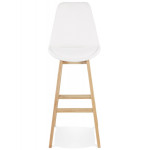 Paris Prix Tabouret De Bar En Tissu "Lenard" 112cm Blanc & Naturel