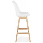 Paris Prix Tabouret De Bar En Tissu "Lenard" 112cm Blanc & Naturel