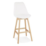 paris prix Tabouret de Bar en Tissu "Lenard" 112cm Blanc & Naturel