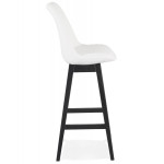 Paris Prix Tabouret De Bar En Tissu "Lenard" 112cm Blanc & Noir