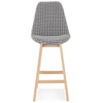 Paris Prix Tabouret De Bar En Tissu Pied De Poule "Avery" 103cm Noir
