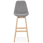 Paris Prix Tabouret De Bar En Tissu Pied De Poule "Avery" 113cm Noir