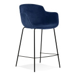 paris prix Tabouret de Bar en Velours "Edmund" 97cm Bleu