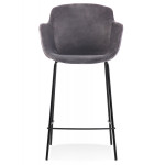 Paris Prix Tabouret De Bar En Velours "Edmund" 97cm Gris