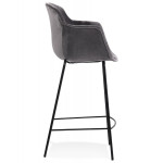 Paris Prix Tabouret De Bar En Velours "Edmund" 97cm Gris