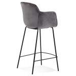 Paris Prix Tabouret De Bar En Velours "Edmund" 97cm Gris