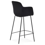 Paris Prix Tabouret De Bar En Velours "Edmund" 97cm Noir