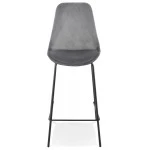 Paris Prix Tabouret De Bar En Velours "Lon" 105cm Gris