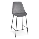 paris prix Tabouret de Bar en Velours "Lon" 105cm Gris