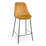 paris prix Tabouret de Bar en Velours "Lon" 105cm Moutarde