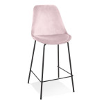 paris prix Tabouret de Bar en Velours "Lon" 105cm Rose