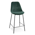 paris prix Tabouret de Bar en Velours "Lon" 105cm Vert